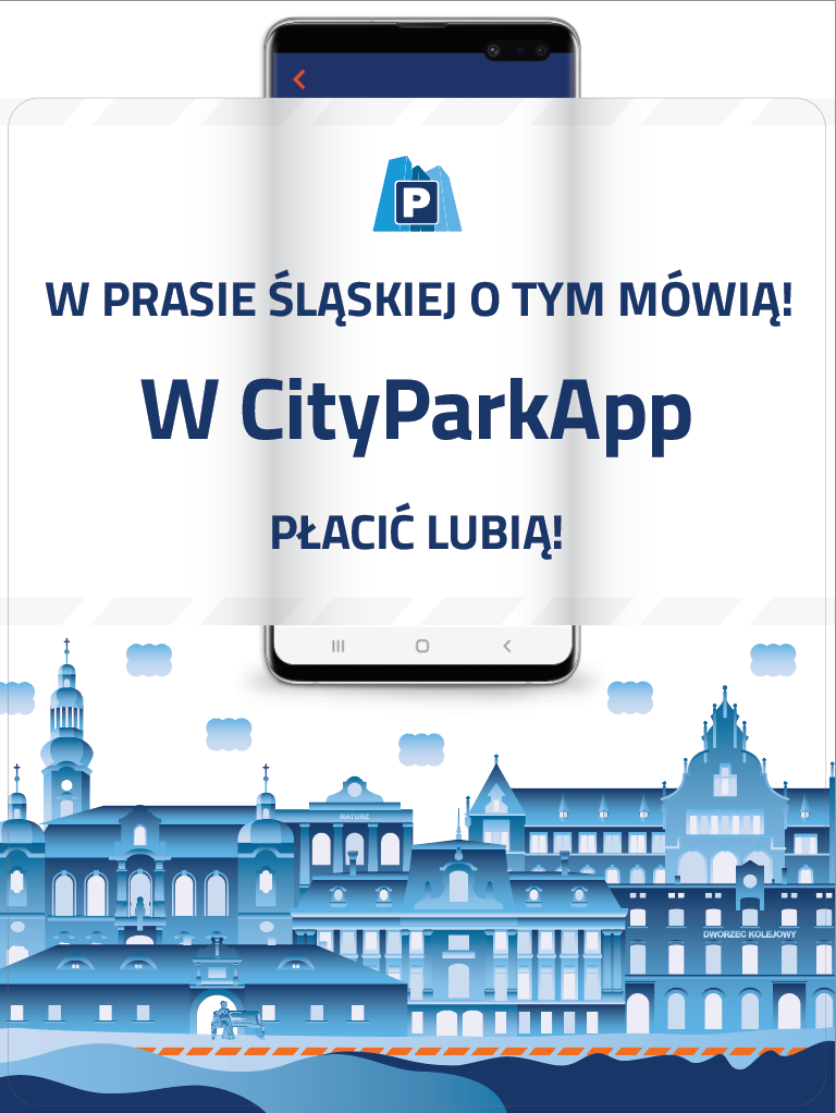 Ekran aplikacji CityParkApp z informacjami o parkowaniu